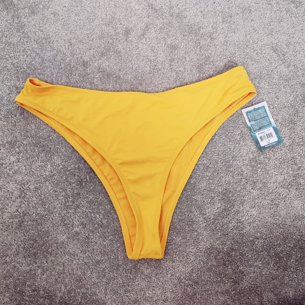 Eidon Abby Tuscany Women's Bikini Bottom Golden Size Large High Waisted Cheeky
